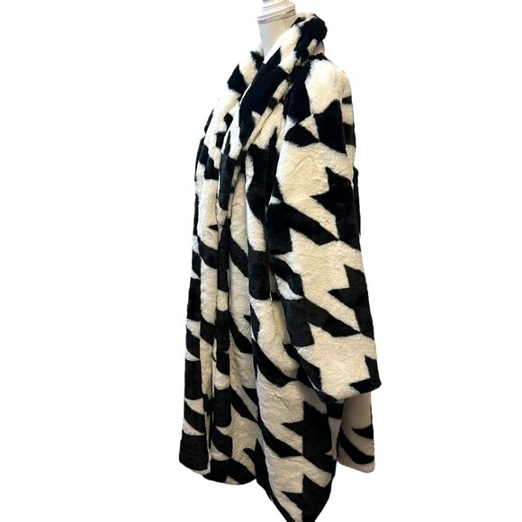 Sergio Hudson X Target Luxury Faux Fur Houndstooth‎ Plush Swing Coat Size 4X - Picture 9 of 12